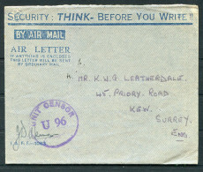 1945 (May 29) GB Air Letter "Security:Think Before You Write!!" Gaskin F.P.O. 134 S.E.A.C. (14 B.G.H.) - Leatherdale Kew - Covers & Documents