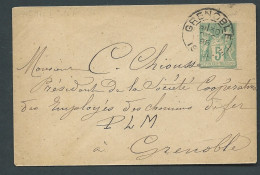 TB Entier Postal N° 75 E 2 ,  Oblitéré GRENOBLE EN 1895 ( Voir Scans - Aw 16104 - Buste Ristampe (ante 1955)