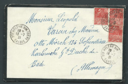 Lac Affr. / Type Fachère Yvt N° 272 X 3 , Tarif Pr L'allemagne , Obl Cad Type 04B4 Ste Hélène Sur Isère ( 1931) Aw 16108 - Cartas & Documentos