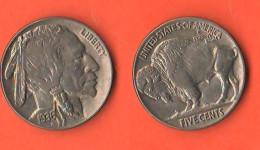 America USA  5 Five Cents 1936 Buffalo / Indian Head High Quality Nickel Coin - 1913-1938: Buffalo