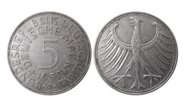 GERMANIA 5 MARCHI 1957 J IN ARGENTO - Conmemorativas