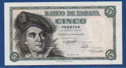 SPAIN - P.136a – 5 Pesetas 1948 UNC, S/n M06458489 - 5 Peseten