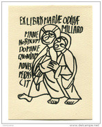 Bel Ex Libris Religieux Sur Papier Vergé Filigrané De La Papeterie "LANA" à Strasbourg - Bookplates