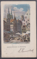 CPA  : Nürnberg - Schöner Brunnen 1902 ! Destination Bruxelles Belgique - Nuernberg