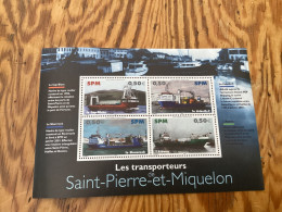 Bloc Feuillet Saint-pierre Et  Miquelon No 10** Les Navires Transporteurs - Blocks & Kleinbögen