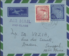 PAKISTAN 6c SUR ENTIER PAR AVION DE SIALKOT POUR DAKAR ( SENEGAL ) DE  1957 LETTRE COVER - Pakistan