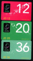 3 Pcs Different Zain Prepaid Sample Phone Card Unused - Collections