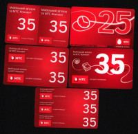 5 Pcs Different MTC  Prepaid Sample Phone Card Unused - Collections