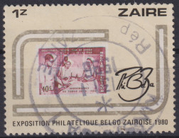 1980 Zaire, Mi:CD 675, Sn:CD 982b, Yt:CD 1008(A) Exposition Philatelique Belgo-Zairoise, Philatelistische Ausstellung - Gebraucht