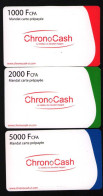 3 Pcs Different Chronocash  Prepaid Sample Phone Card Unused - Collections