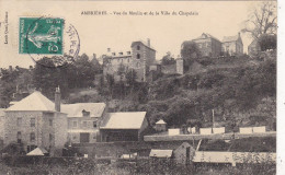 53. AMBRIERES. CPA.  VUE DU MOULIN ET DE LA VILLE DU CHAPELAIN .ANNEE 1908 + TEXTE - Ambrieres Les Vallees