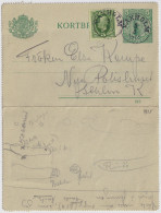 SUÈDE / SWEDEN - 1914 - Letter-Card Mi.K9 5ö Green (d.813) Uprated Facit 52 Used "VAXHOLM" Cds To Stockholm - Interi Postali