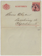 SUÈDE / SWEDEN - 1914 - Letter-Card Mi.K13 10ö Red (d.114 - 1st Printing) Used MÖLNDAL To COPENHAGEN, Denmark - Postal Stationery