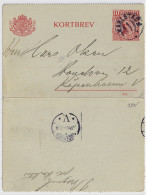 SUÈDE / SWEDEN - 1914 - Letter-Card Mi.K13 10ö Red (d.314) Used KARLSTAD To Copenhagen, Denmark - Postwaardestukken