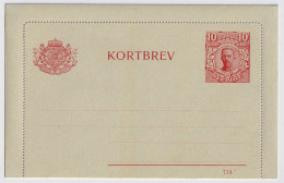 SUÈDE / SWEDEN - 1914 - Letter-Card Mi.K13 10ö Red (d.714) Unused - Very Fine - Interi Postali