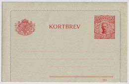 SUÈDE / SWEDEN - 1914 - Letter-Card Mi.K13 10ö Red (d.814) Unused - Very Fine - Ganzsachen