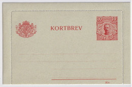 SUÈDE / SWEDEN - 1914 - Letter-Card Mi.K13 10ö Red (d.914) Unused - Very Fine - Entiers Postaux