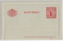 SUÈDE / SWEDEN - 1914 - Letter-Card Mi.K13 10ö Red (d.1114) Unused - Very Fine - Interi Postali