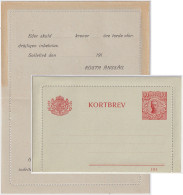 SUÈDE / SWEDEN - 1914 - Letter-Card Mi.K13 10ö Red (d.1114) Unused, Re-Printed Inside - Very Fine - Entiers Postaux
