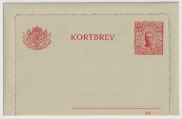 SUÈDE / SWEDEN - 1915 - Letter-Card Mi.K13 10ö Red (d.415) Unused - Very Fine - Enteros Postales