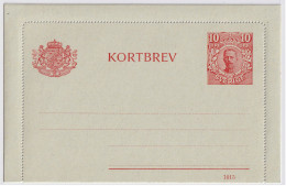 SUÈDE / SWEDEN - 1915 - Letter-Card Mi.K13 10ö Red (d.1015) Unused - Very Fine - Enteros Postales