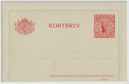 SUÈDE / SWEDEN - 1915 - Letter-Card Mi.K13 10ö Red (d.1115) Unused - Very Fine - Ganzsachen