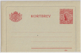 SUÈDE / SWEDEN - 1916 - Letter-Card Mi.K13 10ö Red (d.816) Unused - Very Fine - Postwaardestukken