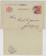 SUÈDE / SWEDEN - 1916 - Letter-Card Mi.K13 10ö Red (d.1115) Used FORSERUM To JÖNKÖPING - Postwaardestukken