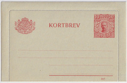 SUÈDE / SWEDEN - 1917 - Letter-Card Mi.K13 10ö Red (d.317) Unused - Very Fine - Interi Postali