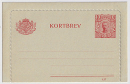 SUÈDE / SWEDEN - 1917 - Letter-Card Mi.K13 10ö Red (d.417) Unused - Very Fine - Postwaardestukken