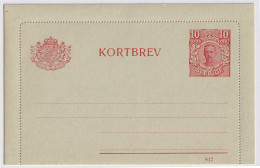 SUÈDE / SWEDEN - 1917 - Letter-Card Mi.K13 10ö Red (d.817) Unused - Very Fine - Entiers Postaux