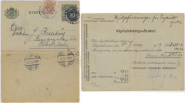 SUÈDE / SWEDEN - 1919 - Letter-Card Mi.K12 7ö Grey-green (d.618) +Facit 73 (defect) Used In STOCKHOLM - Re-printed - Ganzsachen