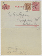 SUÈDE / SWEDEN - 1919 - Letter-Card Mi.K14 12ö Red (d.1018) +Facit 73 Used PLK225C - From HERRLJUNGA To Stockholm - Enteros Postales