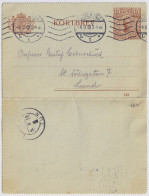 SUÈDE / SWEDEN - 1919 - Letter-Card Mi.K15a 15ö (d.519) Used GÖTEBORG To LUND - Interi Postali