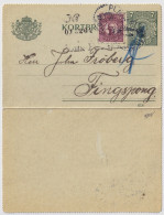 SUÈDE / SWEDEN - 1920 - Letter-Card Mi.K12 7ö Grey-green (d.618) +Facit 81 Used PLK210C - From LANDVETTER To FINGSPONG - Enteros Postales