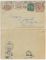 SUÈDE / SWEDEN - 1920 - Letter-Card Mi.K18 15ö (No Date) Uprated Facit 79 Used ESKILSTUNA To UPPSALA - Enteros Postales