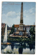 Allemagne-- WORMS A Rh.  --1912 -- Denkmal  Grossherzog Ludwig IV  ......colorisée.....timbre.....cachet  FRANKFURT - Worms