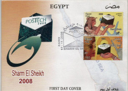 Egypt - 2008 The 2nd Postal Technology Conference - Egyptology -  Sharm El Sheikh -  Complete Set - FDC - Brieven En Documenten