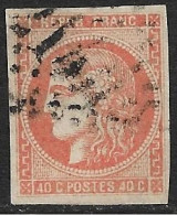France N°48d Rouge-sang  Oblitéré GC . Signé Calves. Cote 1000€. - 1870 Ausgabe Bordeaux