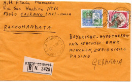 66613 - Italien - 1987 - 2000Lire MiF A R-Bf CAIRANO -> Westdeutschland - 1981-90: Poststempel