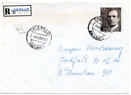 66616 - Spanien - 1983 - 100Ptas Juan Carlos EF A R-Bf CALA MILLON -> Westdeutschland - Storia Postale