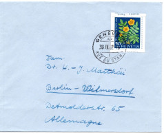 66622 - Schweiz - 1962 - 50Rp Pro Juventute '61 (recycled!) EF A Bf GENEVE -> Westdeutschland - Covers & Documents