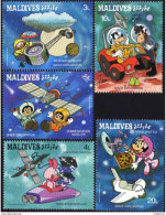 Maldives 1988 Space Exploration Walt Disney Cartoon Characters Childhood Animation Mickey Mouse Art Film Stamps (35) MNH - Andere & Zonder Classificatie