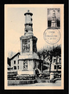 " MONUMENT AUX MORTS DE MONTCEAU-LES-MINES " Sur Carte Maximum De 1956. N° YT 1065. Parfait état. CM - 1950-1959