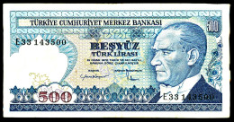 A8  TURKIE   BILLETS DU MONDE     TURKEY  BANKNOTES  500 LIRASI 1970 - Turquie