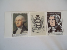 SAO TOME  MNH STAMPS  PAIR WITH LEBEL FAMOUS PEOPLES  WASHINGTON - George Washington