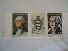 SAO TOME  MNH STAMPS  PAIR WITH LEBEL FAMOUS PEOPLES  WASHINGTON - George Washington