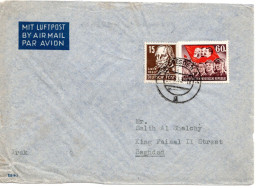 66646 - DDR - 1953 - 60Pfg Marx MiF A LpBf DRESDEN -> BAGHDAD (Irak) - Storia Postale