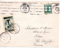 66647 - Marokko - 1944 - 50c Turm EF A Bf CASABLANCA -> Frankreich, M 2F & Portostpl Nachfrankiert, Teils Stockig - Storia Postale