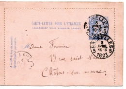 66648 - Belgien - 1944 - 25c Leopold II GAKartenBf M Vollst Rand BRUXELLES -> CHALONS S MARNE (Frankreich) - 1893-1900 Thin Beard